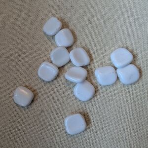 Glossy White Square Beads - #21
